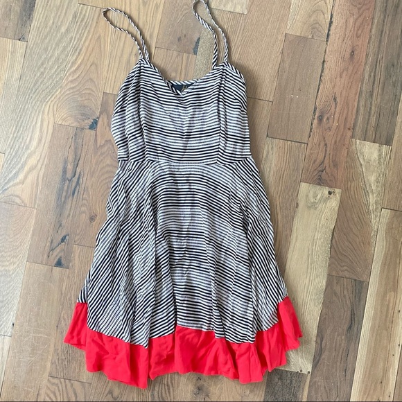 Jacks Colorblock Striped Black White Red Dress Size 8 - Picture 12 of 14